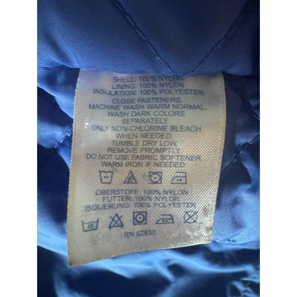 Lands End Kids Blue Squall Hooded Winter Jacket Size L 6X-7 RN 62830